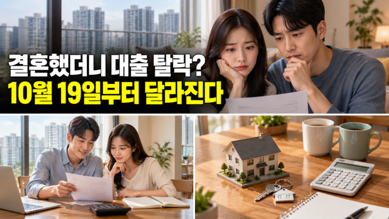 결혼했더니 보금자리론 탈락? 10월 19일부터 신혼부부 대출 기준이 달라진다