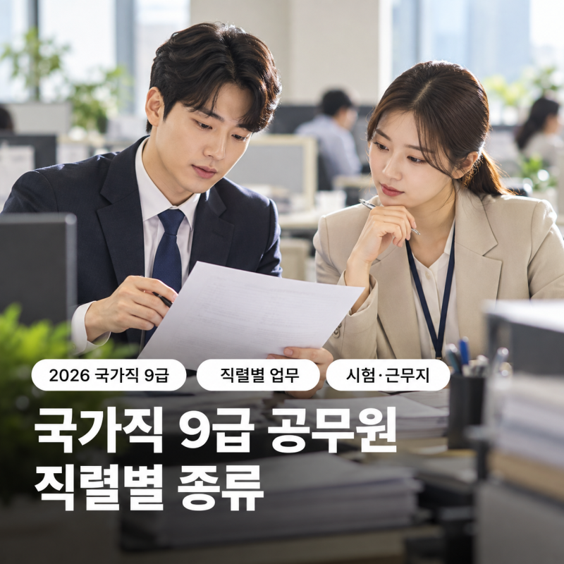 국가직 9급 공무원 직렬 종류｜업무·시험과목·근무지 어떻게 다를까?