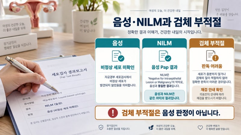 자궁경부암 음성, 정상일까? Pap·HPV 차이와 재검 기준