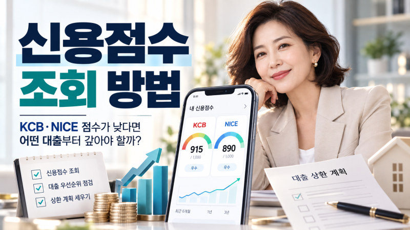 [전세대출 4편] 신용점수 조회 방법｜KCB·NICE 점수가 낮다면 어떤 대출부터 갚아야 할까?