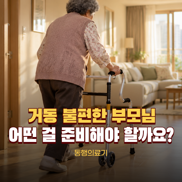노인 보행보조기구와 지팡이 준비, 걸음 느려진 부모님께 필요한 장기요양등급 복지용구 비....