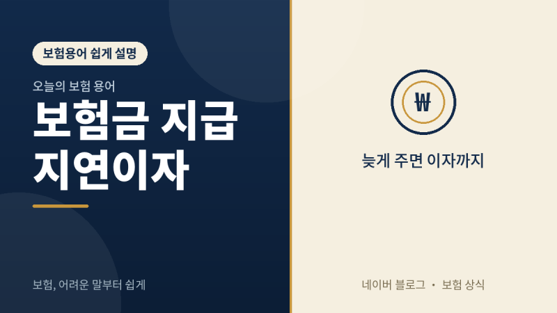 "보험금 지급 지연이자"가 뭔가요? (늦게 주면 이자까지 받는다고?)