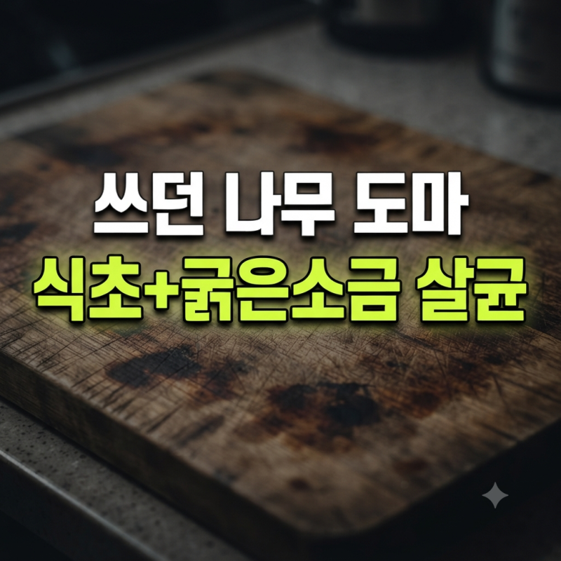 칼자국 나고 색 밴 나무 도마, 식초와 굵은소금으로 새것처럼 살균하기