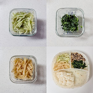 돌아기 초간단 무염 나물반찬 3종｜오이무침·시금치무침·들깨무나물 레시피 모음