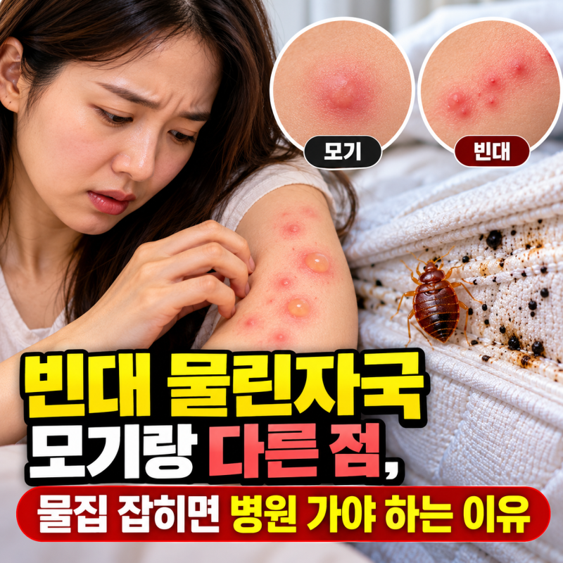 빈대 물린자국 모기랑 다른 점, 물집 잡히면 병원 가야 하는 이유