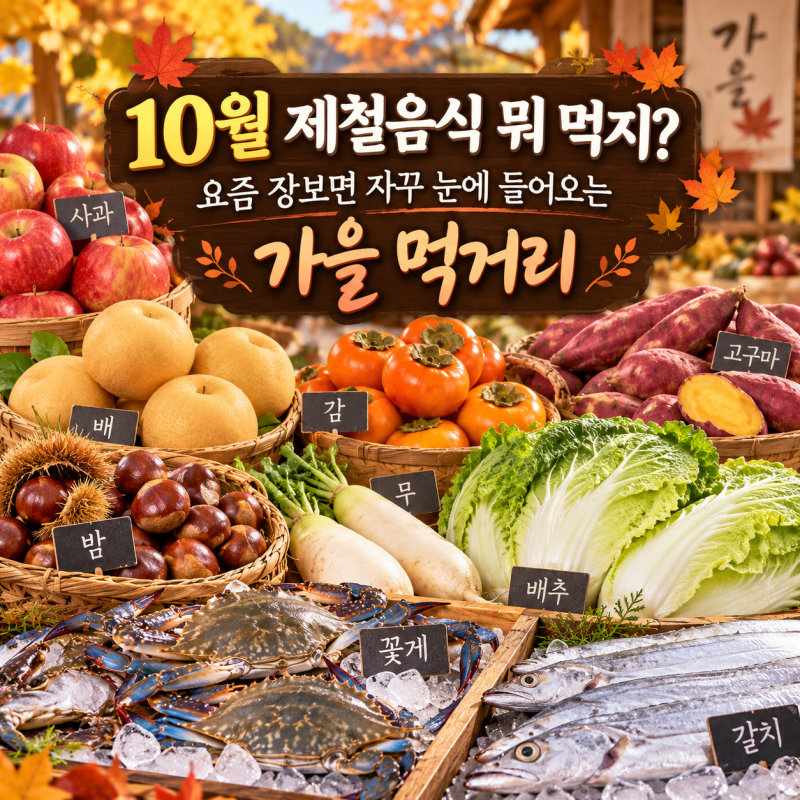 10월 제철음식 뭐 먹지? 요즘 장보면 자꾸 눈에 들어오는 가을 먹거리