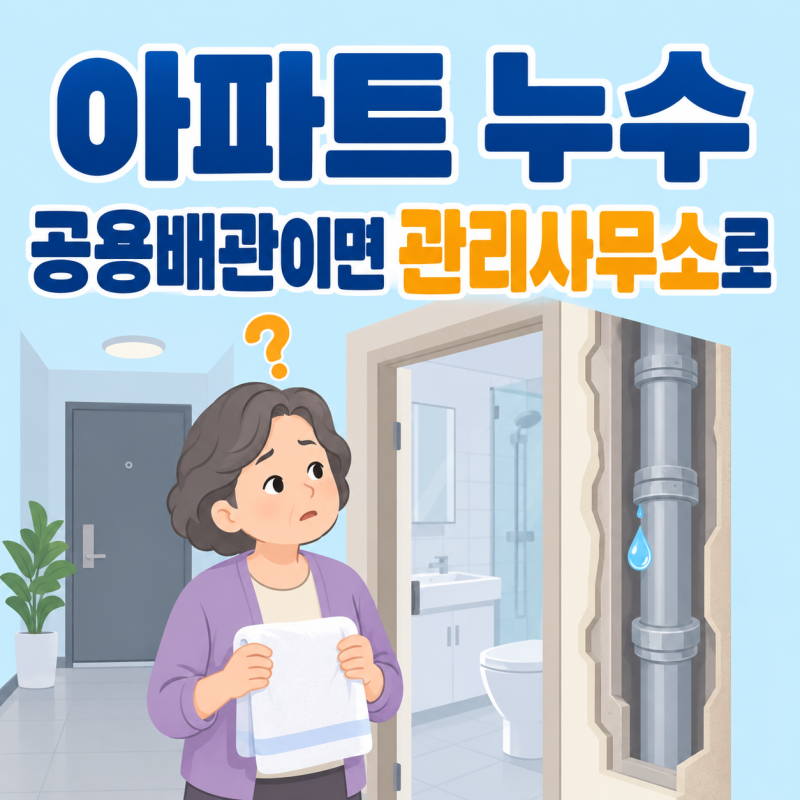 아파트 누수, 공용배관이면 관리사무소로