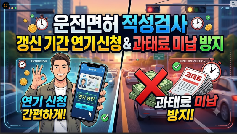 운전면허 적성검사 갱신 기간 연기 신청 및 과태료 미납 방지 팁