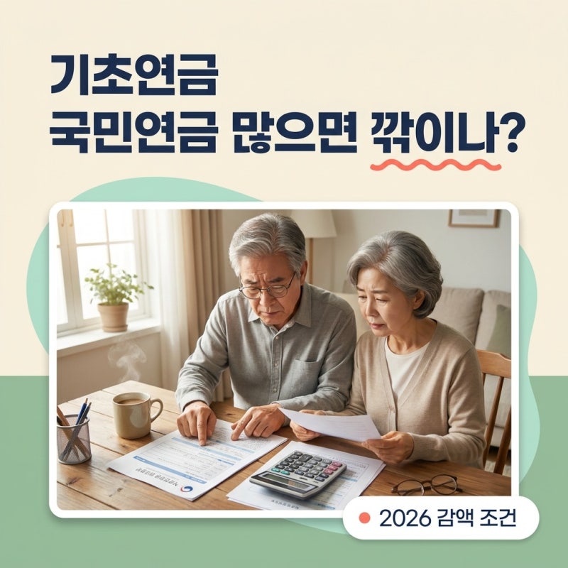 기초연금 국민연금 많으면 깎이나? 감액 조건과 금액 계산법 완벽 정리