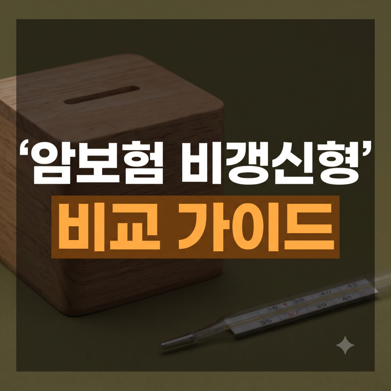 암보험 비갱신형 비교 가이드: 갱신형과의 차이와 유리한 선택 기준