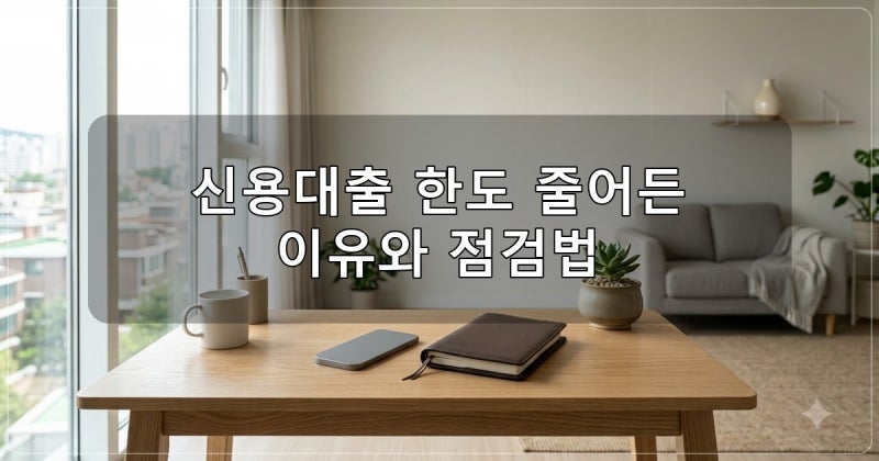 신용대출 한도 줄어드는 이유와 만기 연장 전 점검할 기준