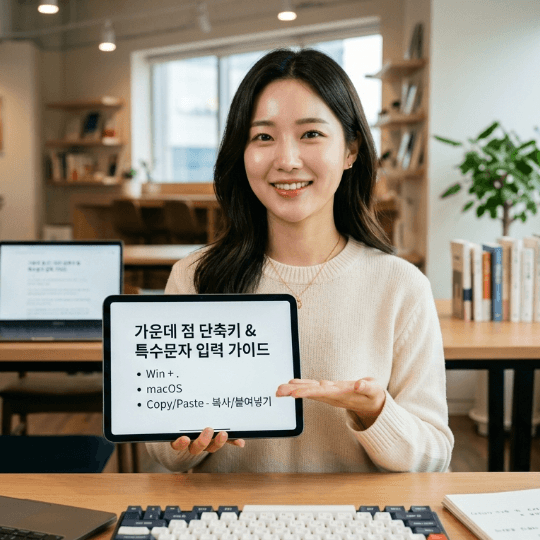 가운데 점 특수문자 단축키 방법은? 5가지 입력법과 복사 모음