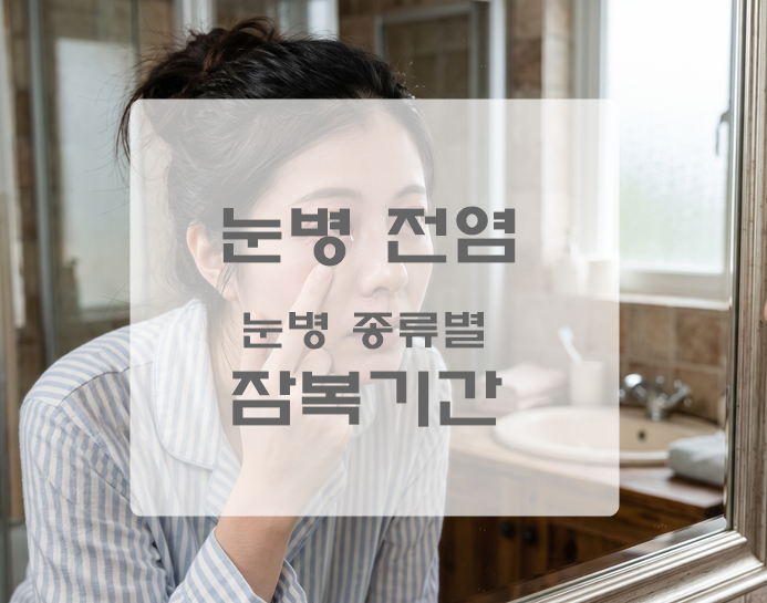 눈병 전염 증상 및 눈병 종류별 잠복기간