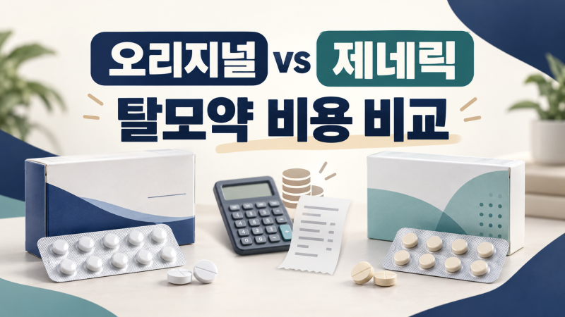 오리지널 탈모약 vs 제네릭, 성분·가격·처방비 차이 총정리