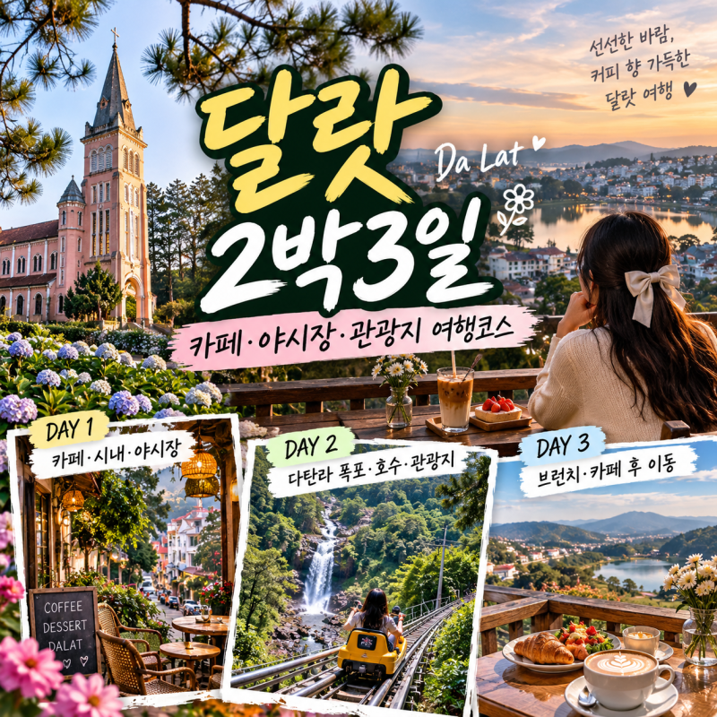 베트남 달랏 2박3일 여행코스, 카페·야시장·관광지와 숙소까지 어떻게 나눌까