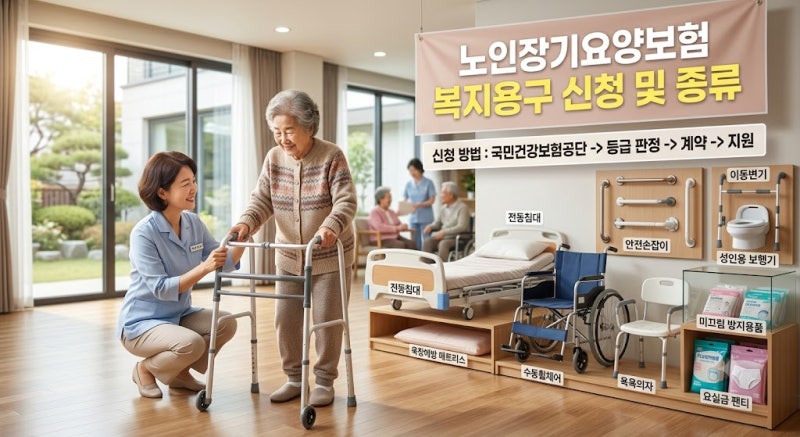 [2026] 노인장기요양보험 복지용구 신청방법 & 종류 한눈에 정리