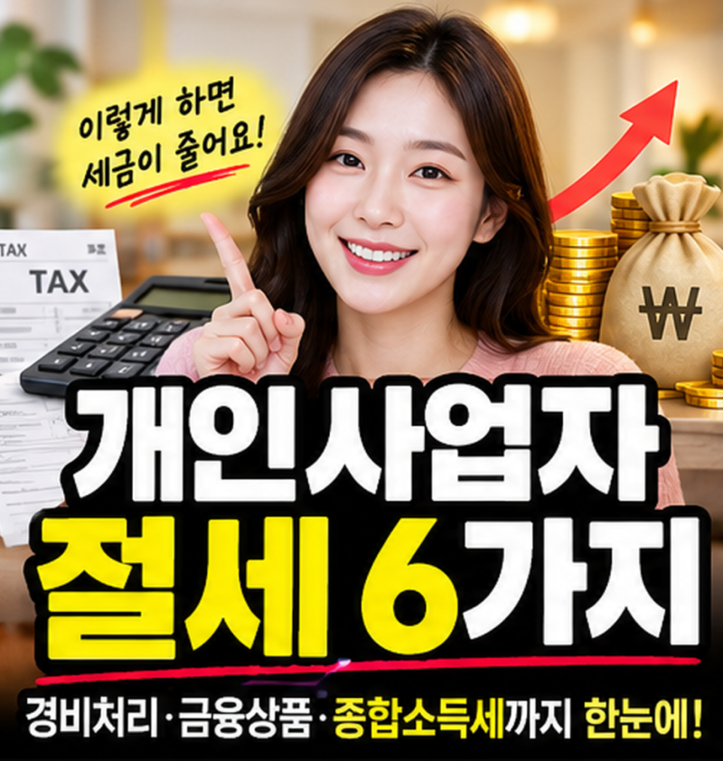개인사업자 절세(세금줄이는) 6가지 항목&방법 한눈에(+경비처리 금융상품 종합소득세)
