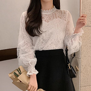 에르델 레이스 시스루 블라우스 bs4666 직접 써본 솔직 후기