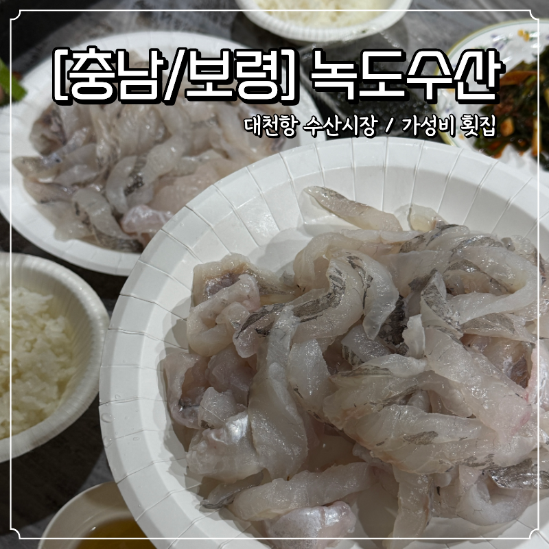 대천항 수산시장 맛집 녹도수산 보령 횟집 우럭회 포장 후기