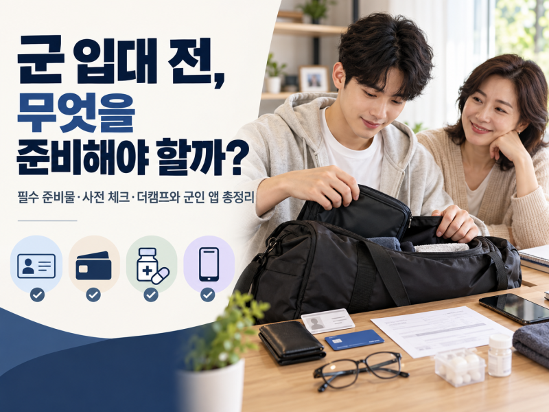 군 입대 전 준비물은 무엇일까? 사전 체크리스트와 더캠프·군인 앱 총정리