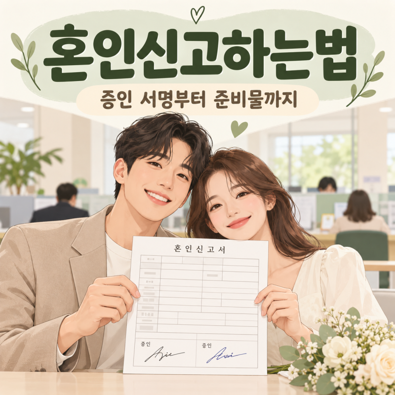 혼인신고하는법, 증인 꼭 필요할까? 서명·준비물·신고 순서 정리
