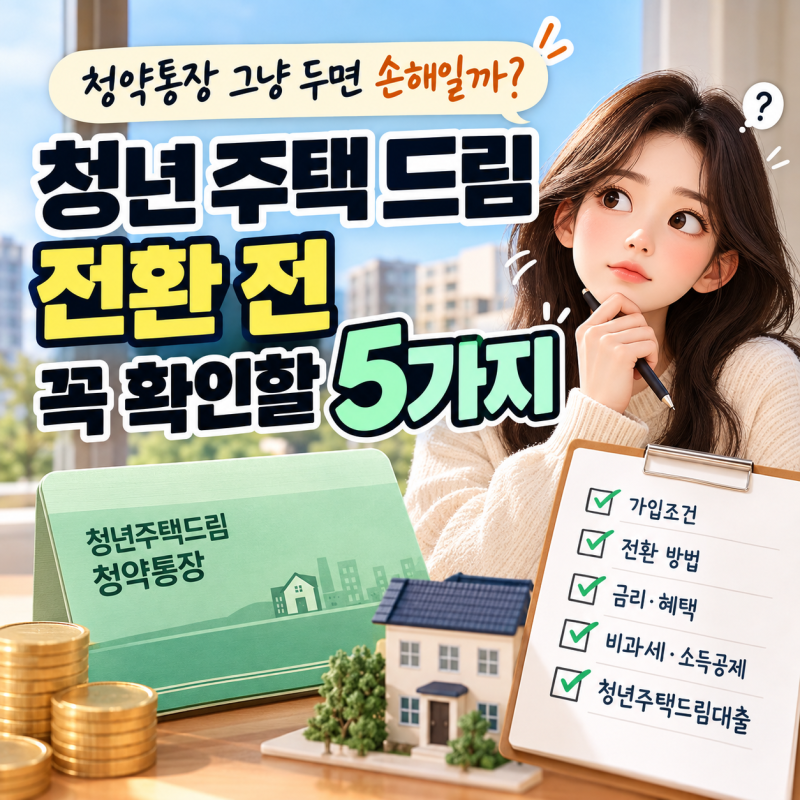 청약통장 그냥 두면 손해일까? 청년 주택 드림 전환 전 꼭 확인할 5가지