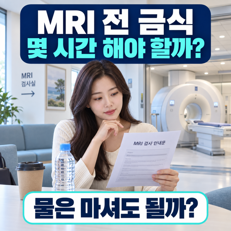 MRI 찍기 전 금식 몇 시간? 물은 마셔도 될까, 검사마다 다른 이유
