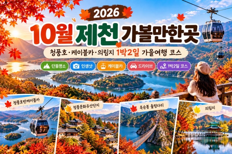10월 제천 가볼만한곳 어디갈까? 청풍호·케이블카·의림지 1박2일 가을여행 코스