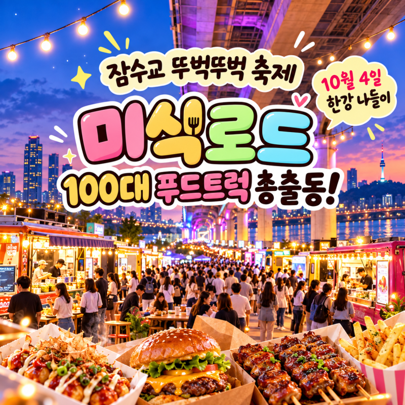 잠수교 뚜벅뚜벅 축제 미식로드 100대 푸드트럭 총출동! 10월 4일 한강 나들이