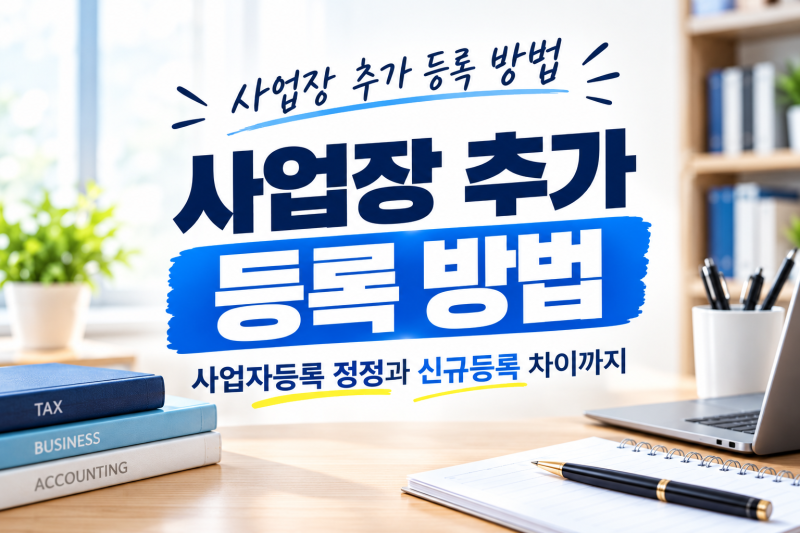 사업장 추가 등록 방법, 업종 추가 및 사업장 이전까지 사업자등록 정정 신고 총정리