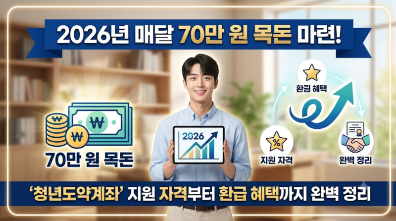 2026년 매달 70만 원 목돈 마련! '청년도약계좌' 지원 자격부터 환급 혜택까지 완벽 정리