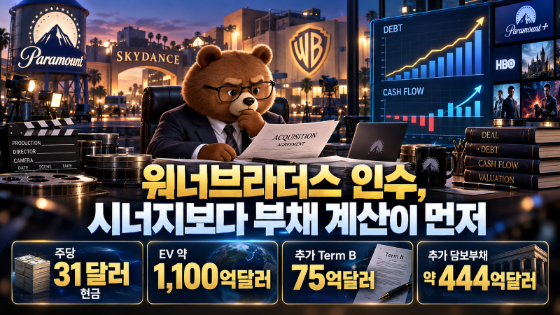 파라마운트 스카이댄스 PSKY 주식 분석｜워너브라더스 1100억달러 인수, 시너지보다 부채를 먼....