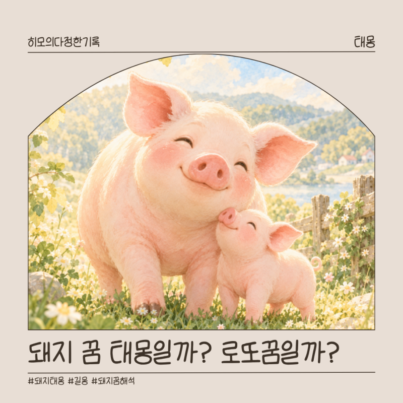 돼지 태몽 뜻, 새끼돼지·검은돼지 꿈 아들 딸 성별부터 로또까지