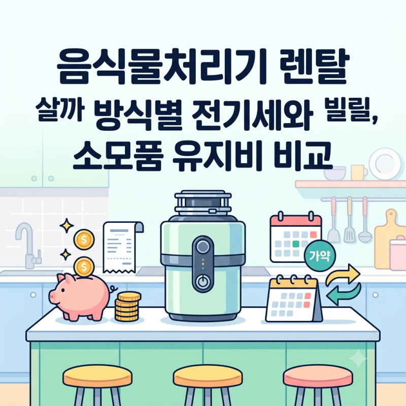 음식물처리기 렌탈 vs 구매 유지비 비교, 3년 총비용 계산법
