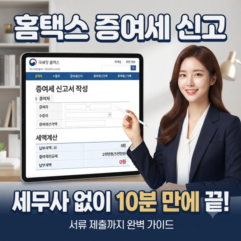 [홈택스 셀프 신고] 국세청 홈택스에서 자녀 증여세 신고하는 법 (초보자용 완벽 가이드)