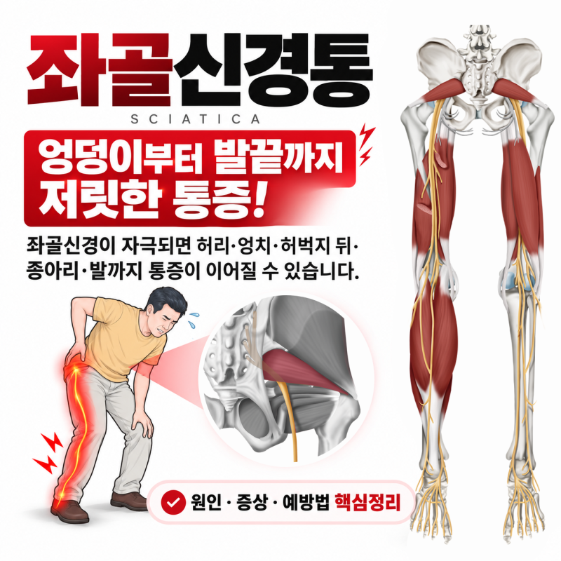 엉덩이부터 발끝까지 찌릿하다면? 좌골신경통 증상과 원인, 생활관리법