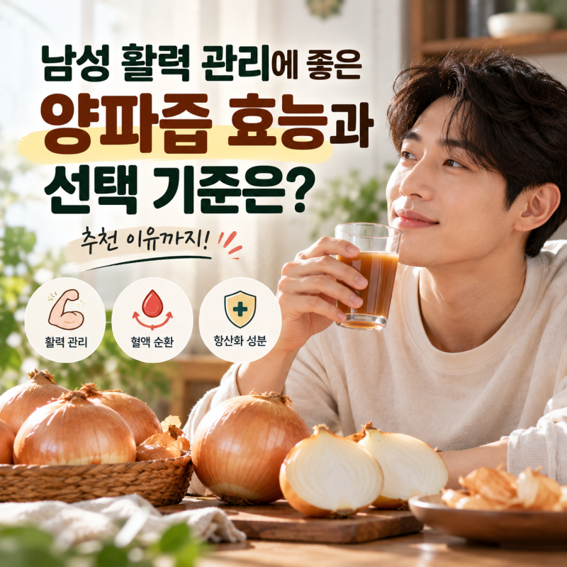 남성 활력 관리에 좋은 양파즙 효능과 선택 기준은? 추천 이유까지