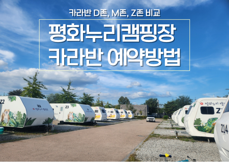 파주 평화누리캠핑장 카라반 예약 방법, Z존 M존 D존 비교