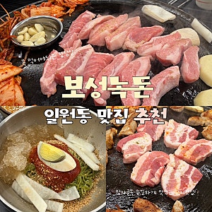 일원동맛집 보성녹돈 항정살 솥뚜껑삼겹살 먹자골목 유일맛집