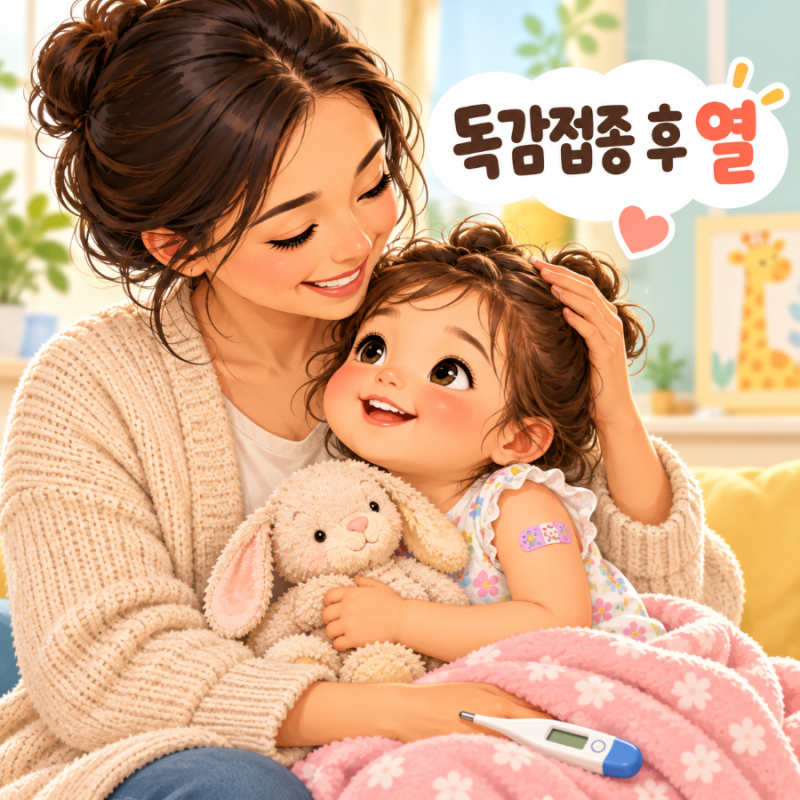 아기 독감접종열 예방접종후열 언제까지 백신접종 아기해열제복용 기준
