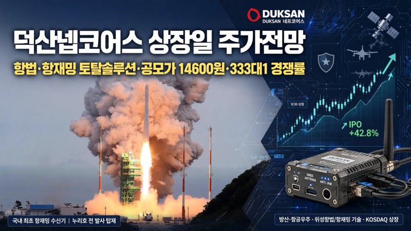 덕산넵코어스 상장일 주가전망, 방산·우주항공 테마의 새로운 강자 될까?