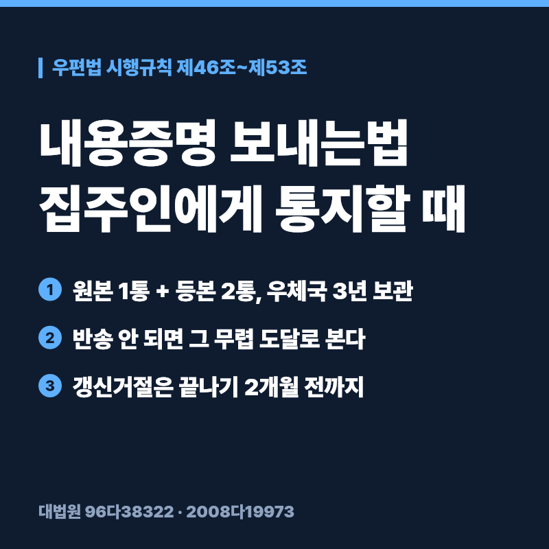 내용증명 보내는법, 집주인에게 보증금·갱신거절 통지하는 방법과 효력