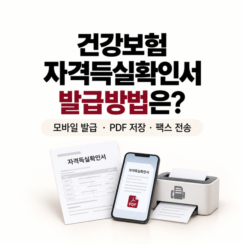 건강보험 자격득실확인서 발급방법｜모바일 PDF 저장·팩스 전송까지