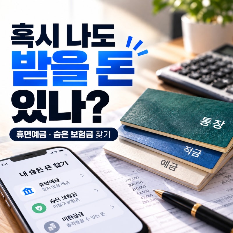 혹시 나도 받을 돈 있나? 휴면예금·숨은 보험금 조회부터 찾기까지