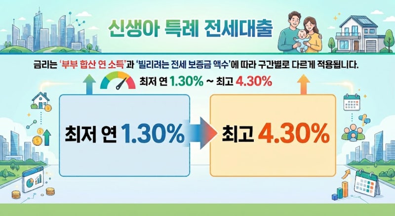 [2편] 월 이자 42만 원? 2026 신생아 특례 버팀목 전세자금대출 최신 금리표 및 이자 계산법