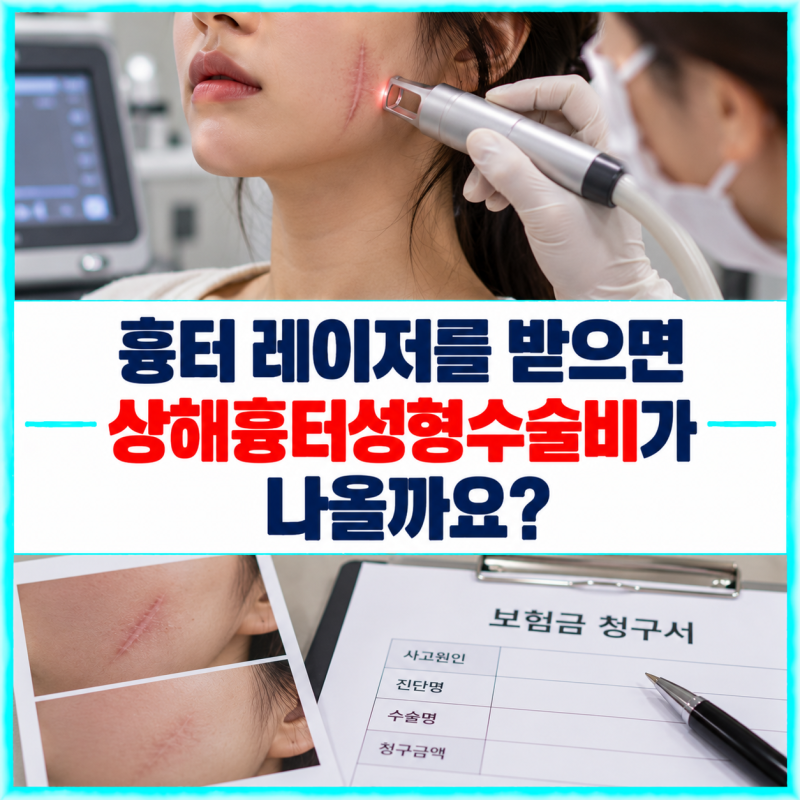다리 열상을 봉합한 뒤 흉터 레이저를 받으면 상해흉터성형수술비가 나올까요?