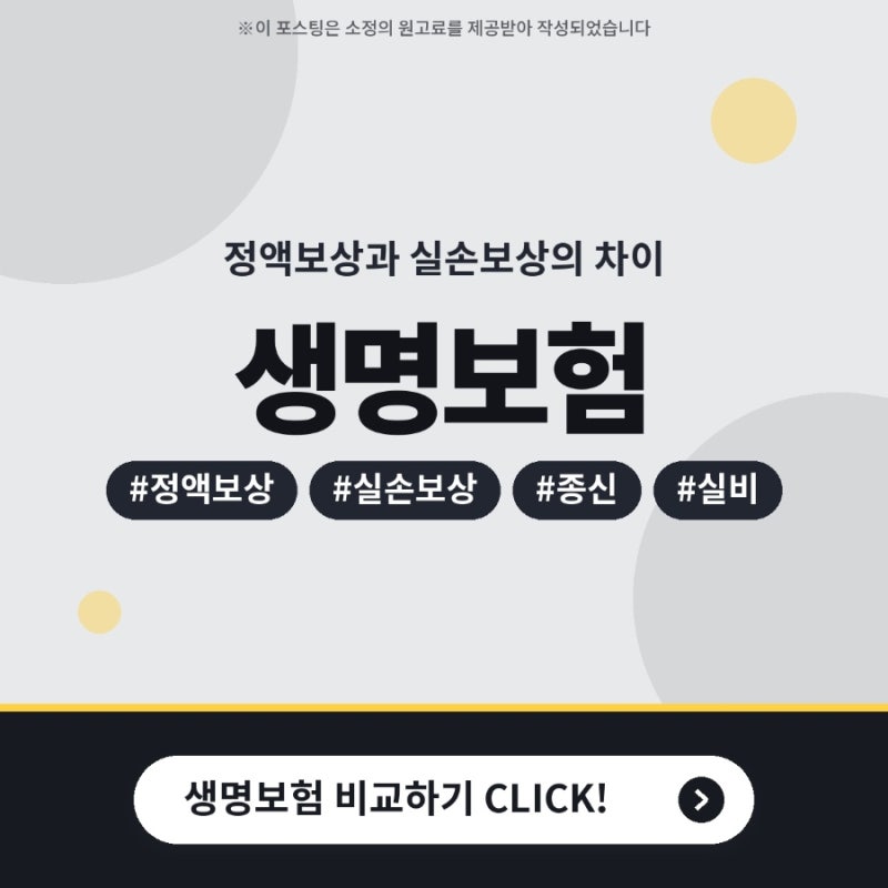 생명보험, 손해보험차이 한 번에 정리 (정액보상, 실손보상, 종신, 실비)