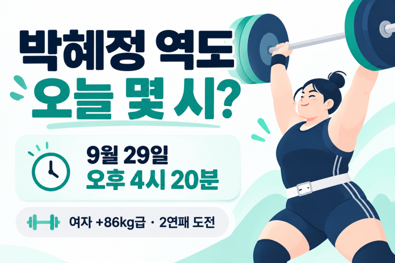박혜정 역도 9월29일 경기 일정｜오후 4시20분 +86kg 결승·중계·2연패 도전