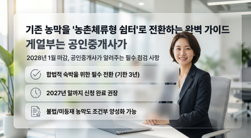 [3편] 기존 농막을 농촌체류형 쉼터로 전환하는 방법: 기한은 2028년 1월, 준비는 2027년 말까지 ....