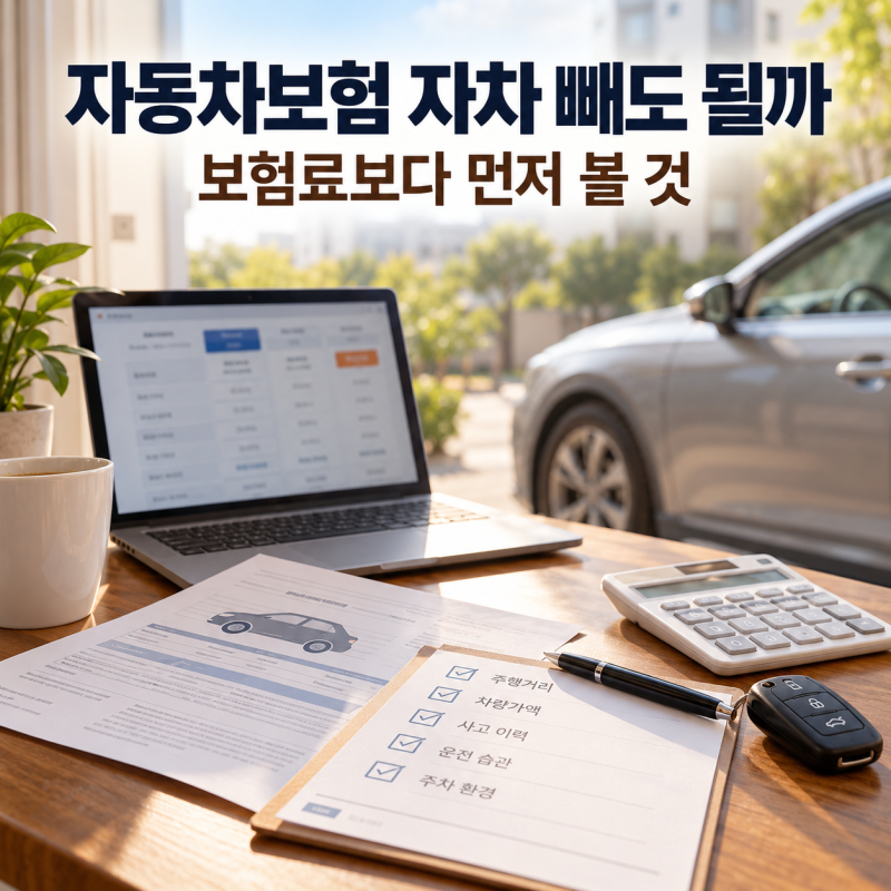 자동차보험 자차 빼도 될까｜보험료 아끼려다 수리비가 커지는 경우